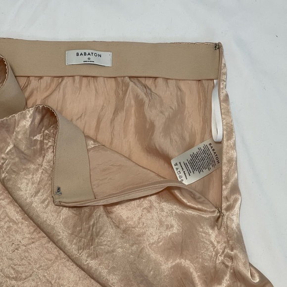 Aritzia | Babaton Eames Skirt High-Waisted Satin Slip Skirt with Slit Denude Sz0 - Picture 7 of 7